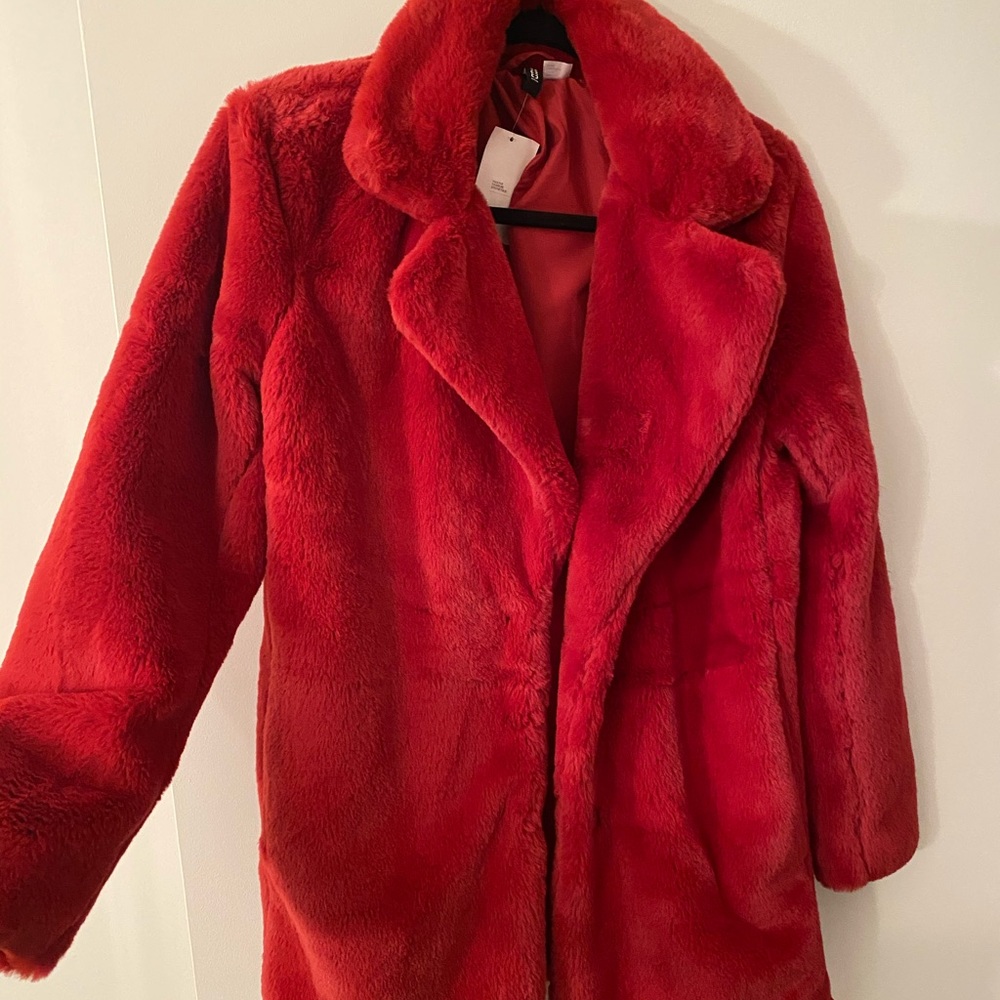 Red fur jacket